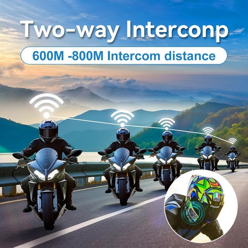 JZAQ A13 Motorcycle Helmet Bluetooth Headset Intercom for 2 Riders with Noise Cancellation - Image 3
