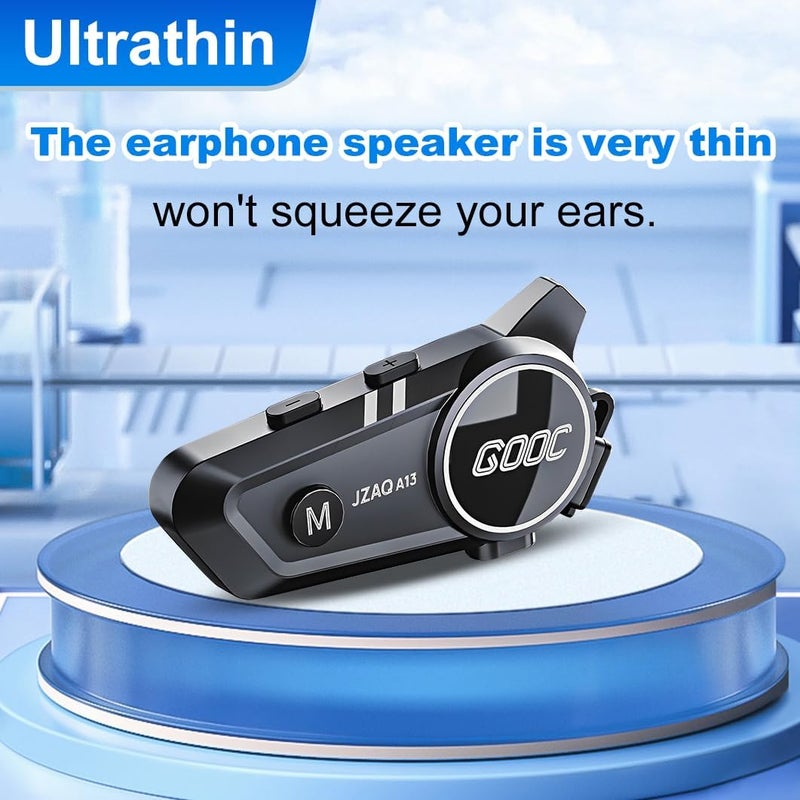 JZAQ A13 Motorcycle Helmet Bluetooth Headset Intercom for 2 Riders with Noise Cancellation - Image 4