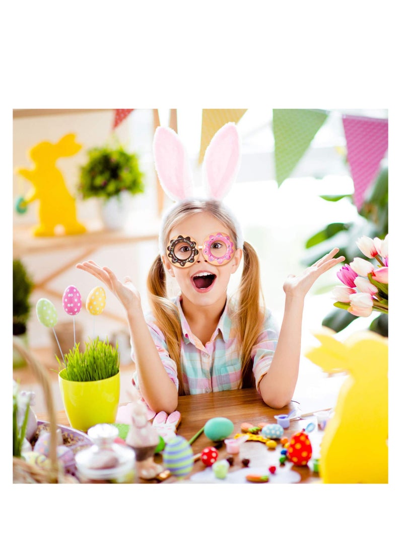 SYOSI Funny Donut Glasses Set, 2 Pieces Donut Costume Glasses Novelty Party Donut Eyeglasses - Image 2