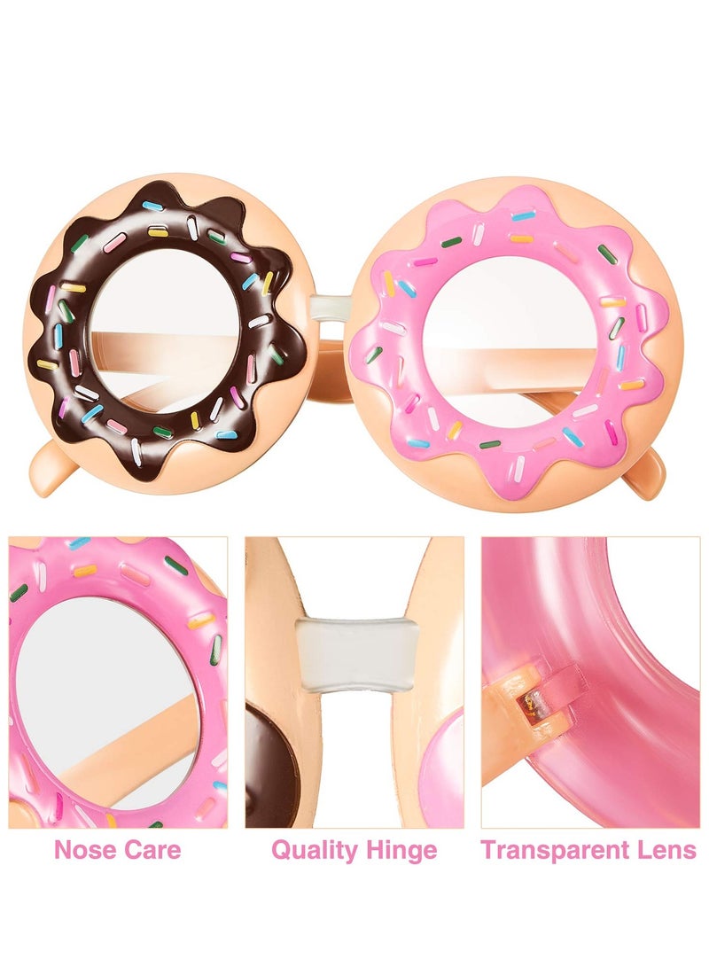 SYOSI Funny Donut Glasses Set, 2 Pieces Donut Costume Glasses Novelty Party Donut Eyeglasses - Image 3