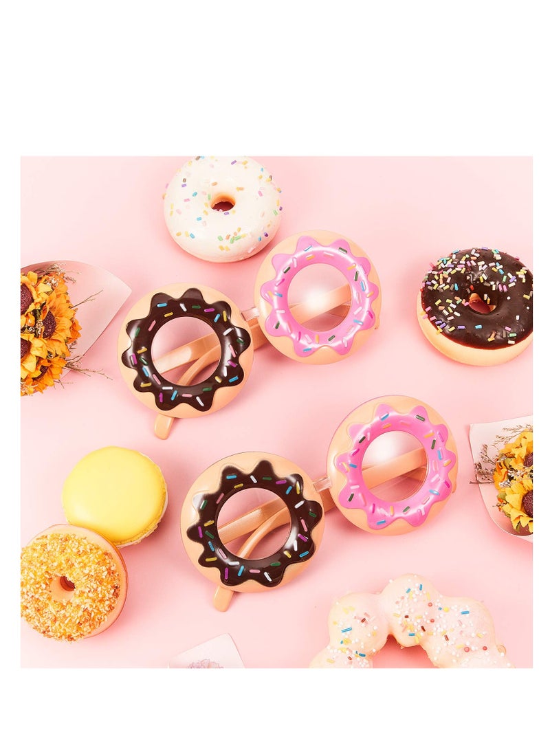 SYOSI Funny Donut Glasses Set, 2 Pieces Donut Costume Glasses Novelty Party Donut Eyeglasses - Image 4