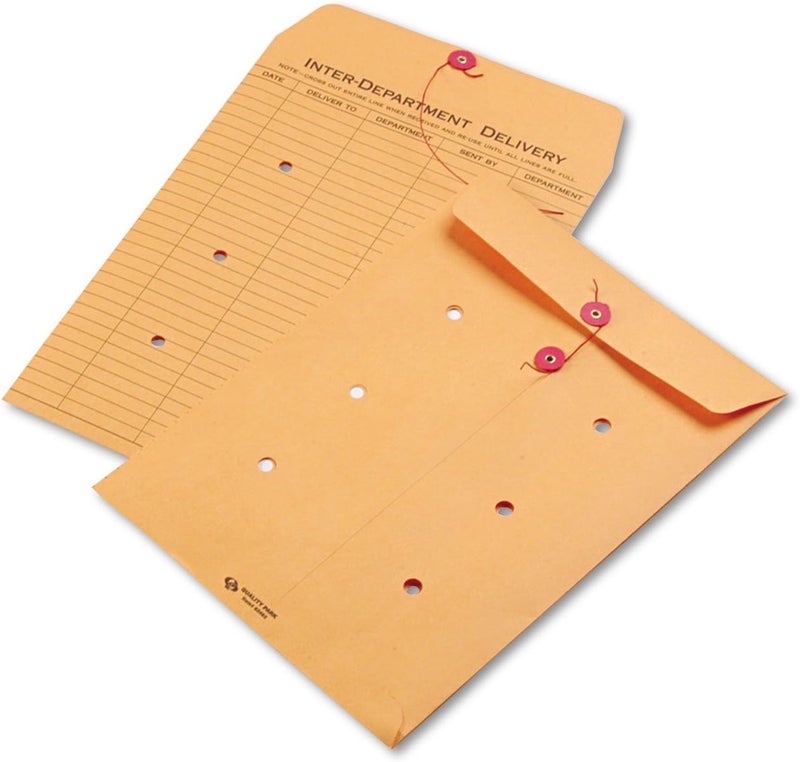 Quality Park QUA63462 - Brown Kraft Kraft String amp;amp; Button Interoffice Envelope - Image 1