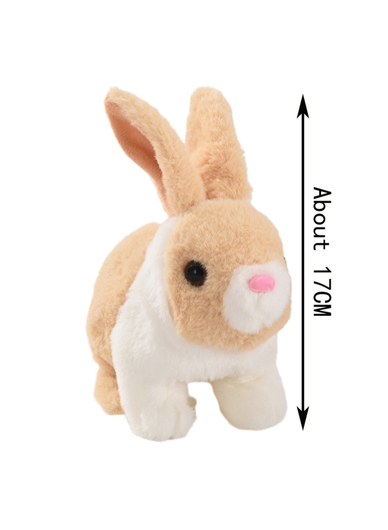 Apricot White Rabbit Robot Electronic Plush Stuffed Interactive Animal Touch Control, Electronic Pet, Robot Toy, Animation Toy, Suitable For Kids Baby  - Image 2