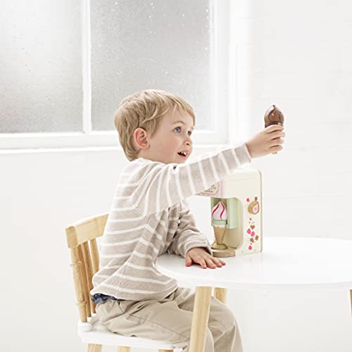 Le Toy Van آلة الآيس كريم من لي توي فان ومجموعة الآيس كريم الخشبية مخروط الآيس كريم الباستيل لعب تمثيلي طعام مغناطيسي مجموعات طعام للعب للأطفال طعام خشبي عمر 3 سنوات - Image 5