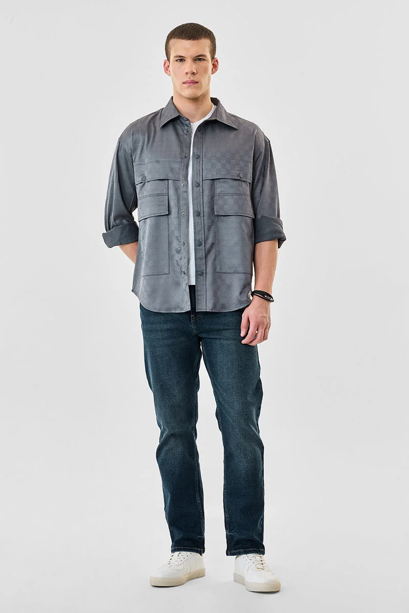 SNITCH Double Pocket Snap Button Oversized Shacket