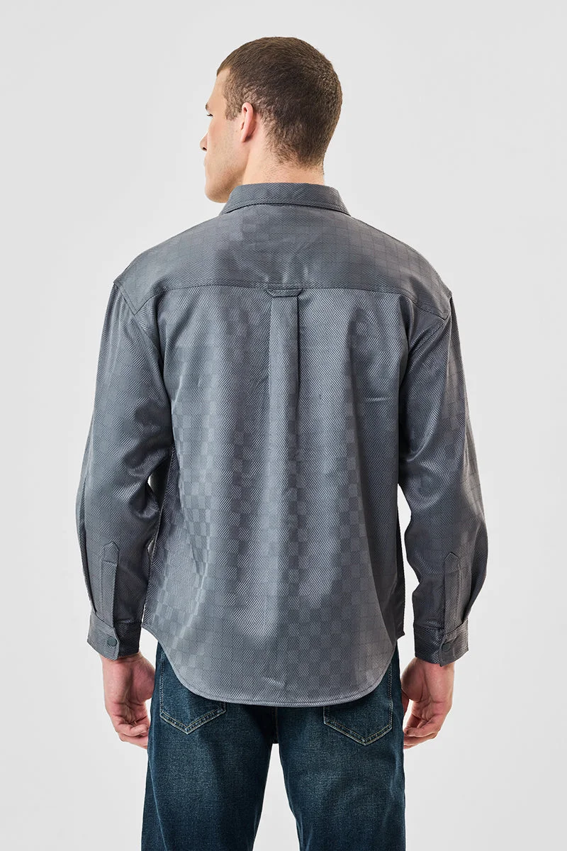 SNITCH Double Pocket Snap Button Oversized Shacket