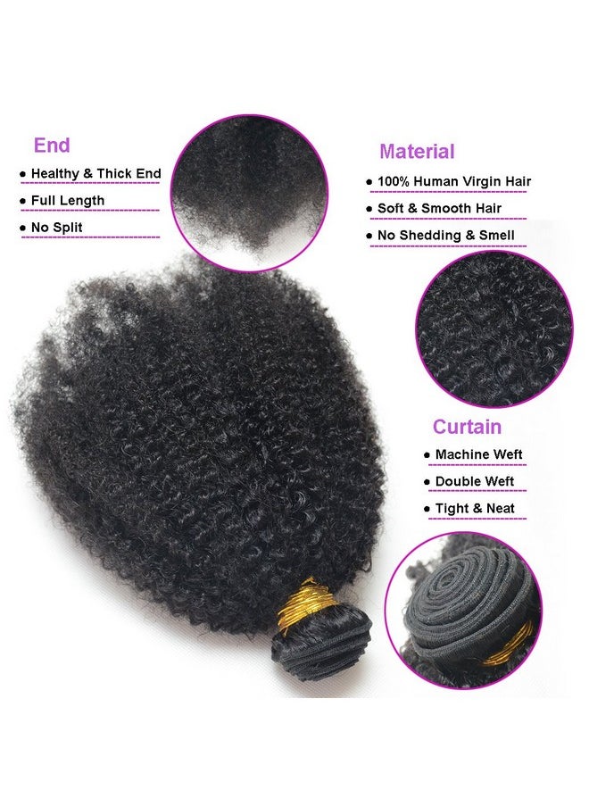 Luwigs - Afro Kinky Curly 4B 4C Hair Extensions One Bundle Hair Weave Human Hair Bundles Afro Kinkys Curly Hair Bundles Natural Color (12 Inches Afro Kinky Curly 4B 4C) - Image 1