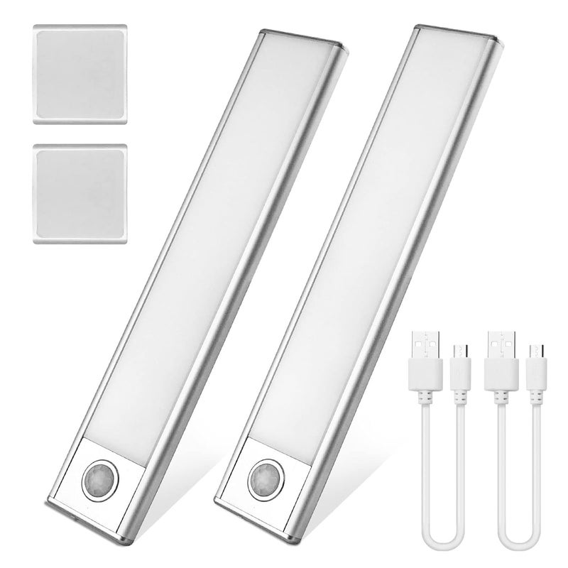 Zipron Under Cabinet LightsWireless Motion Sensor Closet Light1500 mAh USB Rechargeable Kitchen Cupboard Night Light54LED 20cm78inch Magnetic Battery Powered Operated Cupboard Light2 Pack - Image 1