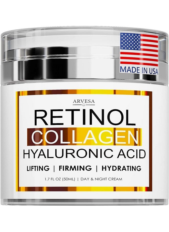Arvesa Retinol Cream For Face Facial Moisturizer With Collagen Cream And Hyaluronic Acid Anti Aging Face Cream Day And Night Face Lotion For Women And Men Hydrating Wrinkle Cream For Face All Skin Types  - Image 2