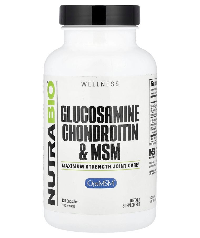 NutraBio Glucosamine Chondroitin & MSM 120 Capsules