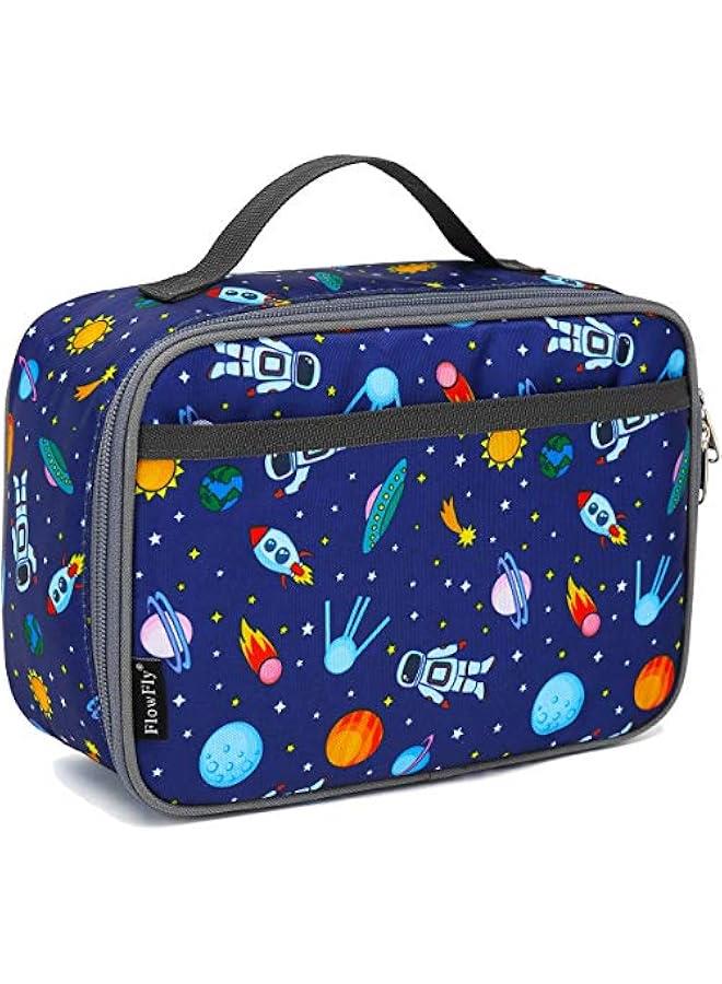 Kids Lunch box Insulated Soft Bag Mini Cooler Back to School Thermal Meal Tote Kit for Girls, Boys, Astronaut