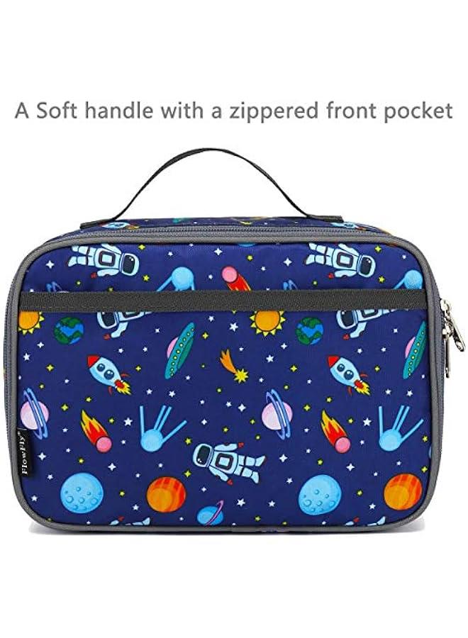 Kids Lunch box Insulated Soft Bag Mini Cooler Back to School Thermal Meal Tote Kit for Girls, Boys, Astronaut