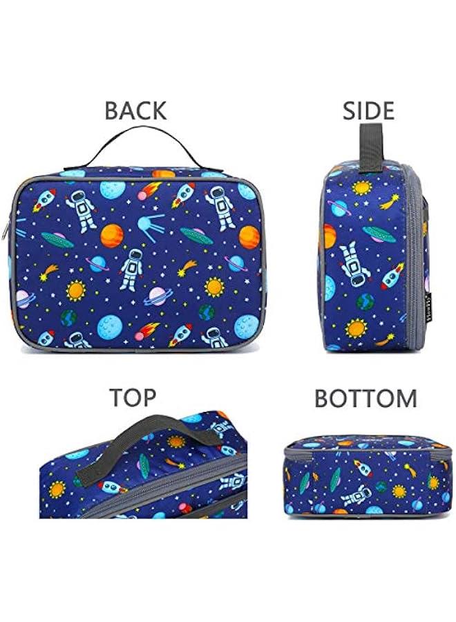 Kids Lunch box Insulated Soft Bag Mini Cooler Back to School Thermal Meal Tote Kit for Girls, Boys, Astronaut