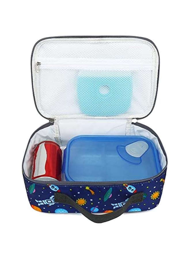 Kids Lunch box Insulated Soft Bag Mini Cooler Back to School Thermal Meal Tote Kit for Girls, Boys, Astronaut