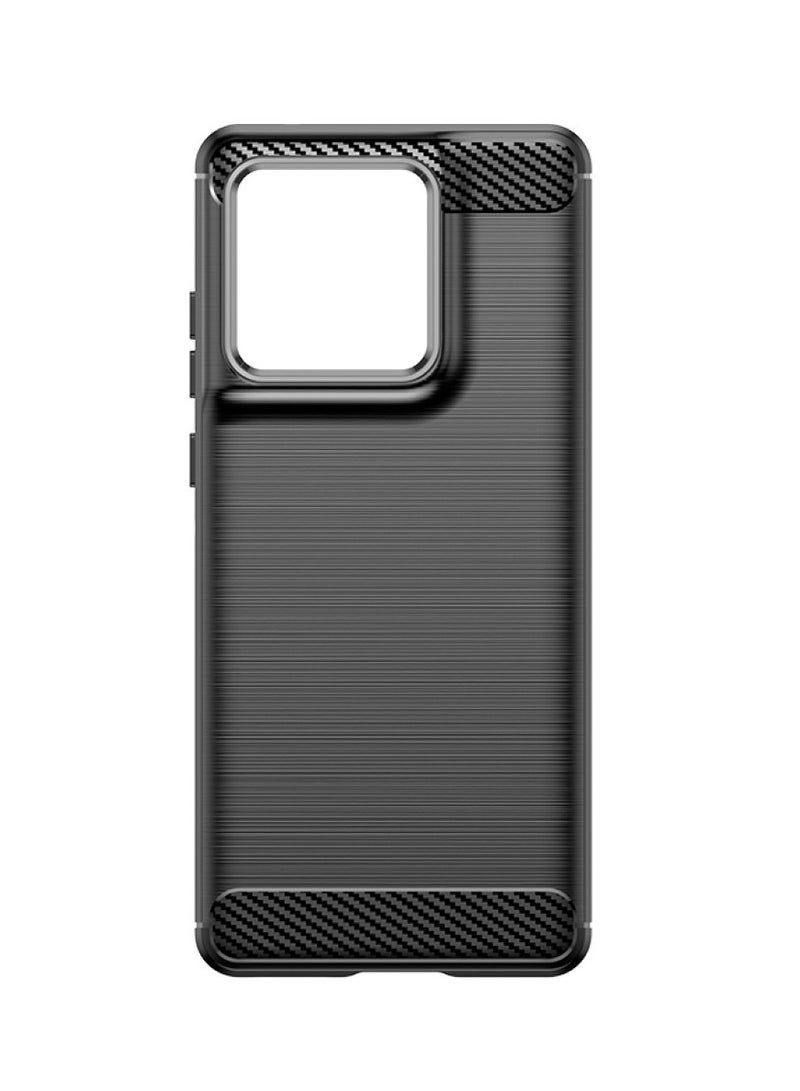 Motorola Edge 60 Fusion Case Cover – Rugged Shield Design, Brushed Carbon Fiber Texture, Shockproof TPU, Anti-Slip, Slim and Lightweight Protection in Black  - Image 2
