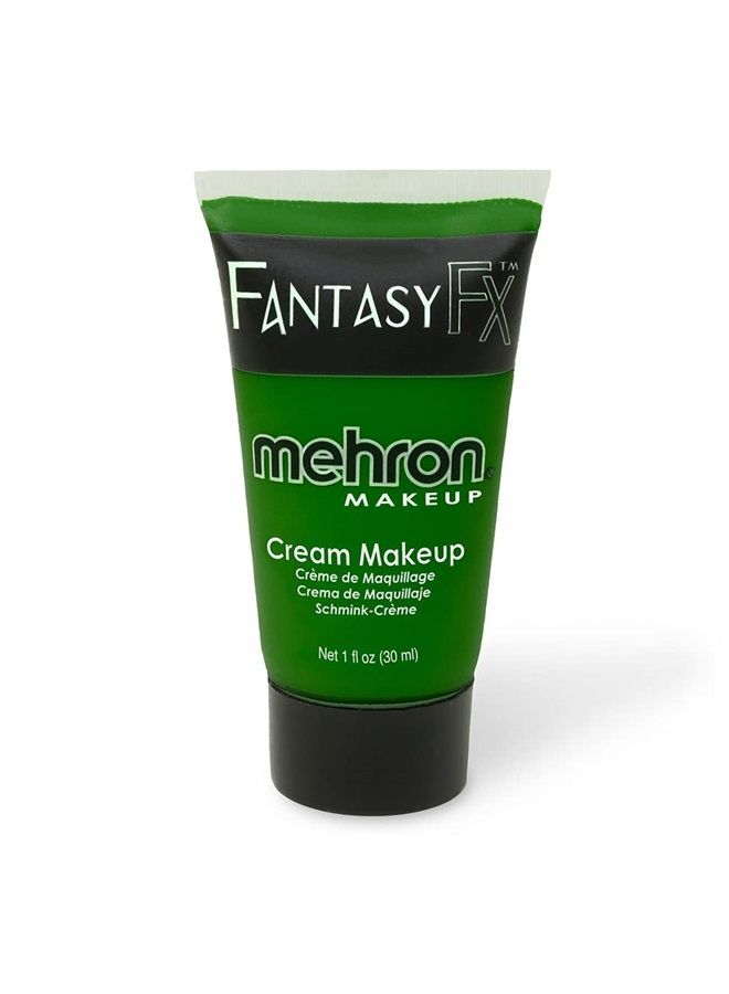 Makeup Fantasy FX Cream Makeup | Water Based Halloween Makeup | Kelly Green Face Paint & Body Paint For Adults 1 fl oz (30ml) (KELLY GREEN)