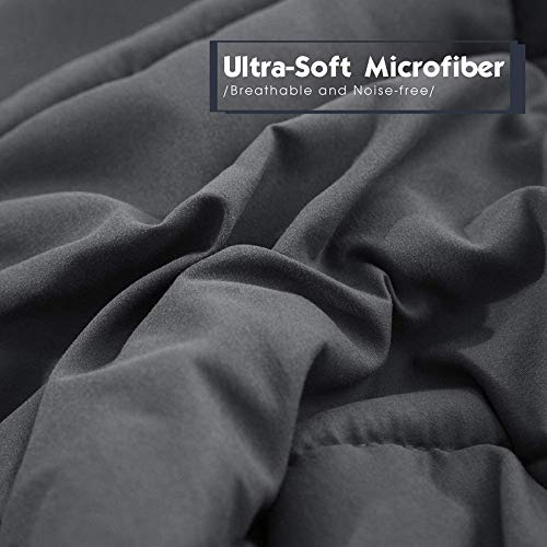 Homespun Soft Microfibre Comforter Blanket Lightweight Reversible Quilt Duvet All Weather, Single Bed, Dark Grey Color - Image 4