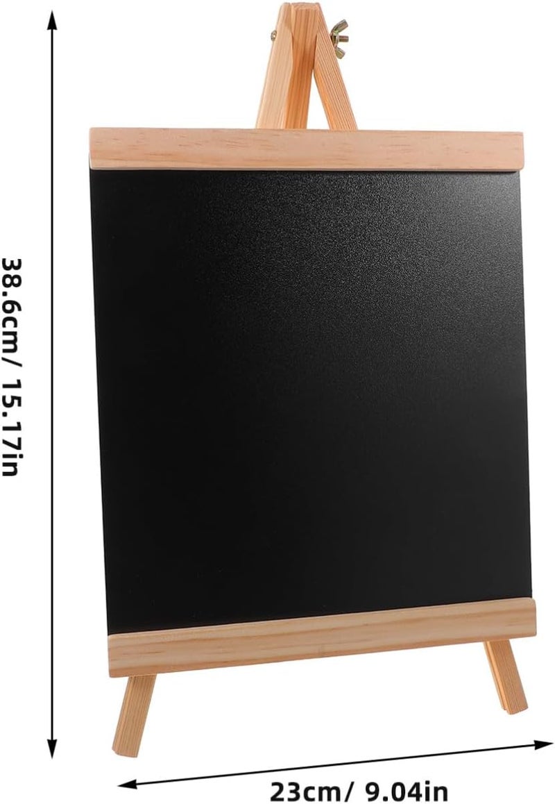 Operitacx Wooden Table Sign Erasable Blackboard Menu Board Easel Stand for Kitchen Office - Image 2