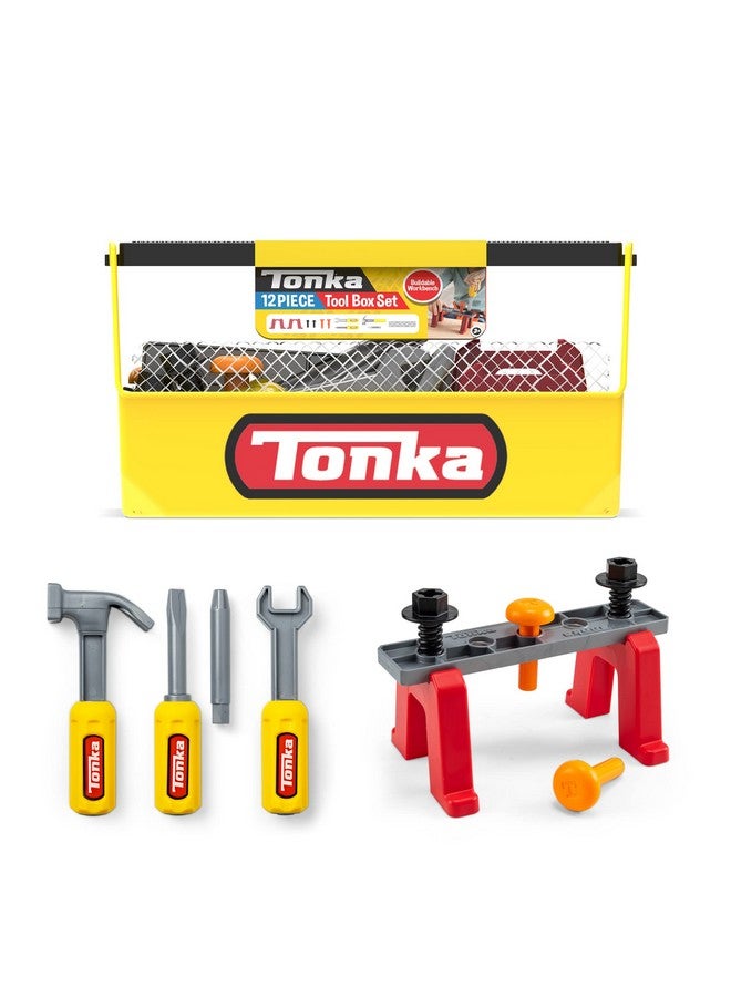 TONKA Tough Toolbox Set Includes 12 Tools And Accessories Build And Fix With Fun Imaginative Play For Boys And Girls Ages 2 Years And Older - Image 1