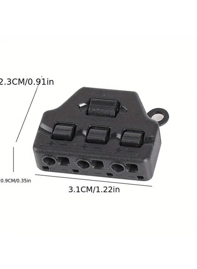 Black 2 In 12 Out Quick Snap Wire Connector LED Splitter Terminal Block Secure Locking - Image 3