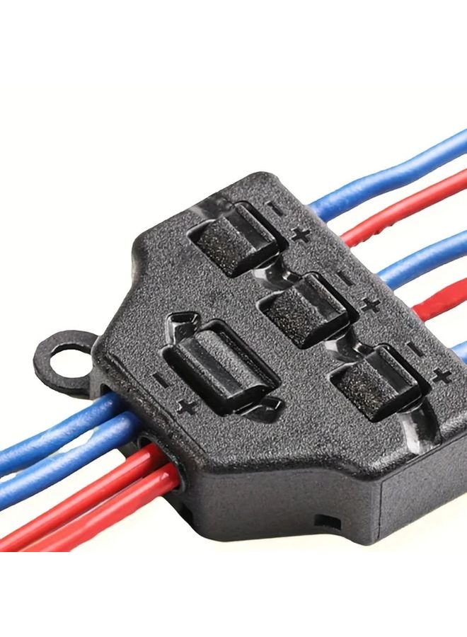 Black 2 In 12 Out Quick Snap Wire Connector LED Splitter Terminal Block Secure Locking - Image 4