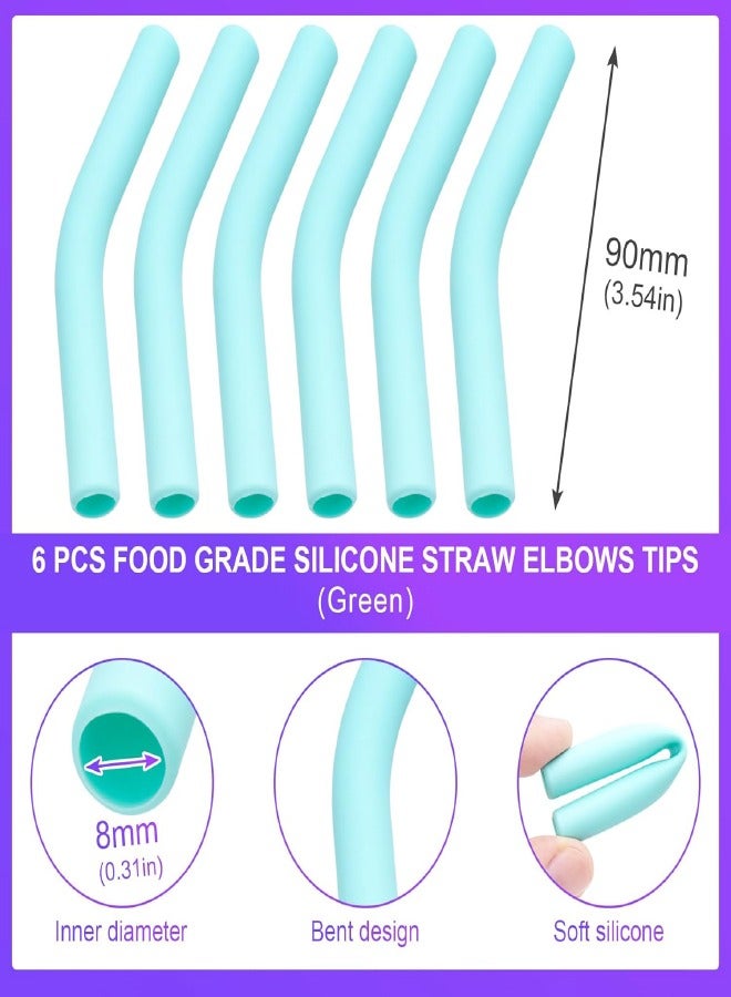 6Pcs Metal Straw Silicone Tips 5/16 IN Wide(8mm Outer Diameter) Food Grade Rubber Straw Covers Flex Elbow Straw Replacement Tip for Stainless Steel Metal Straws  - Image 2