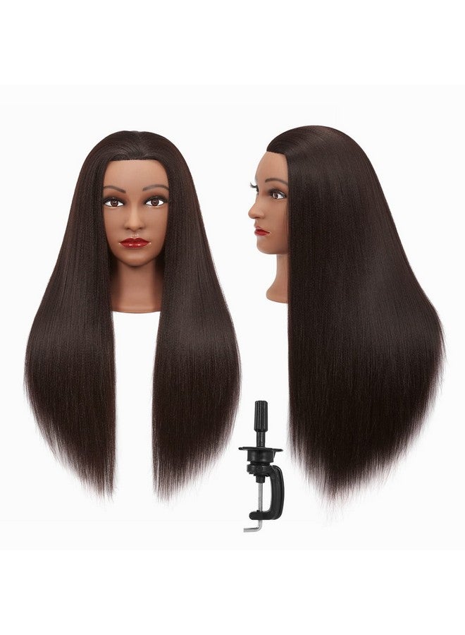 HAIRGINKGO Mannequin Head 2628 Yaki Synthetic Fiber Training Head Braiding Head Hair Styling Manikin Cosmetology Doll Head Hairdresser Training Model For Cutting Braiding Practice With Clamp 92022By0220 - Image 1