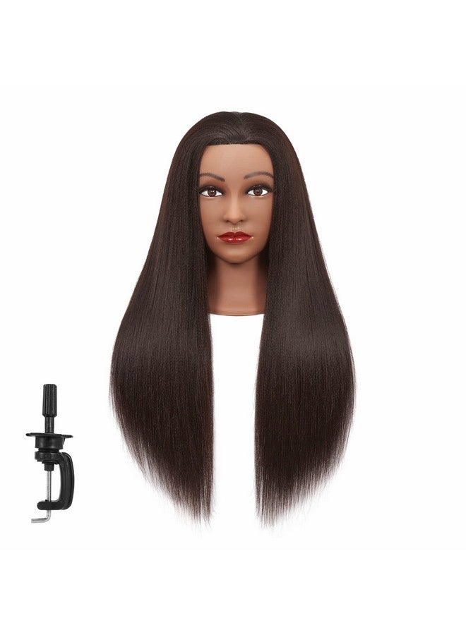 HAIRGINKGO Mannequin Head 2628 Yaki Synthetic Fiber Training Head Braiding Head Hair Styling Manikin Cosmetology Doll Head Hairdresser Training Model For Cutting Braiding Practice With Clamp 92022By0220 - Image 2