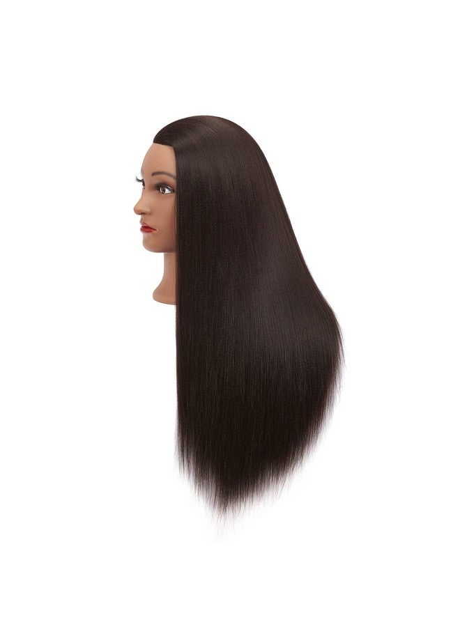 HAIRGINKGO Mannequin Head 2628 Yaki Synthetic Fiber Training Head Braiding Head Hair Styling Manikin Cosmetology Doll Head Hairdresser Training Model For Cutting Braiding Practice With Clamp 92022By0220 - Image 3