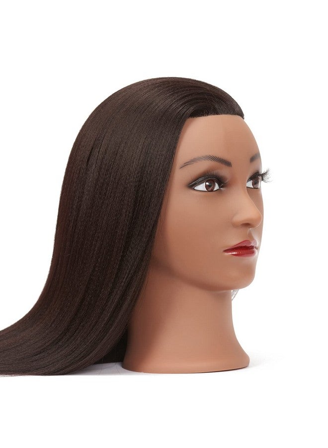 HAIRGINKGO Mannequin Head 2628 Yaki Synthetic Fiber Training Head Braiding Head Hair Styling Manikin Cosmetology Doll Head Hairdresser Training Model For Cutting Braiding Practice With Clamp 92022By0220 - Image 4