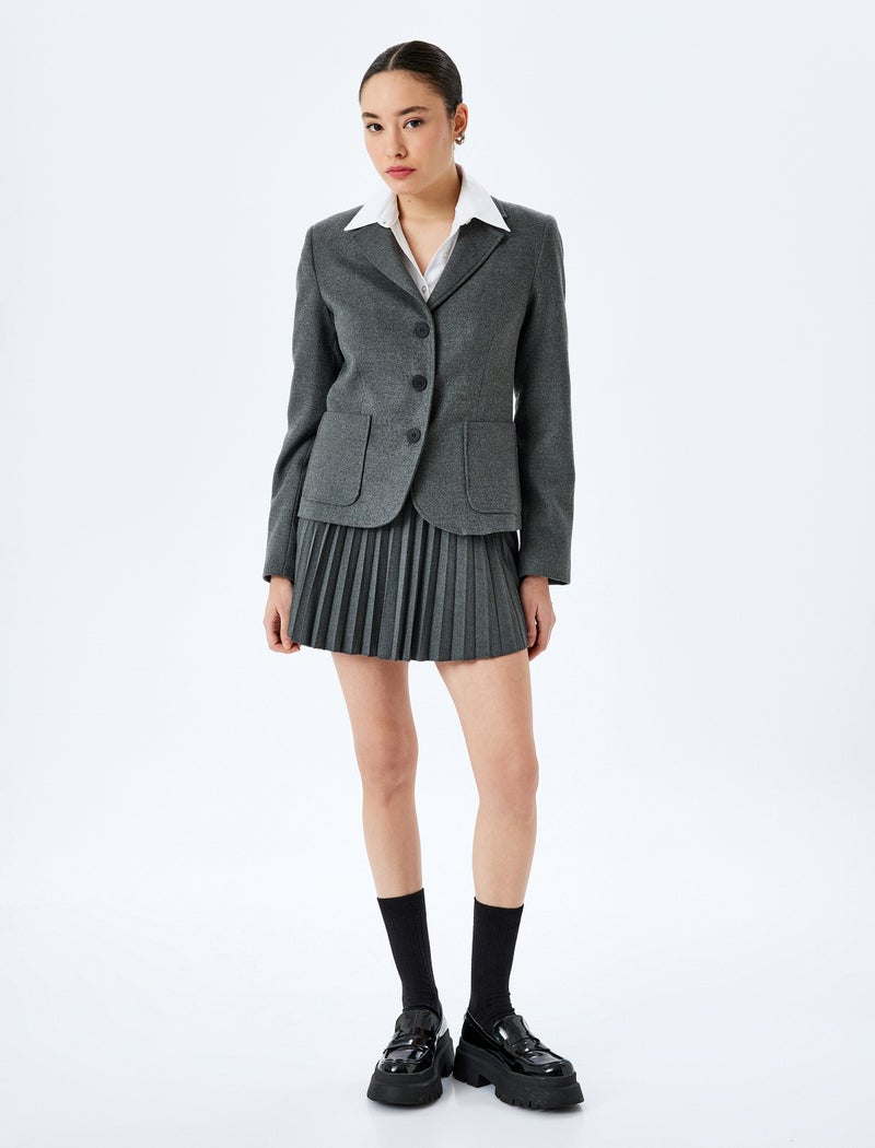 KOTON Pleated Basic Mini Skirt - Image 2