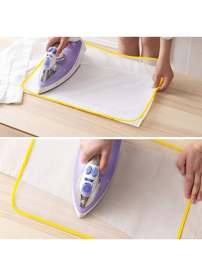 قطعة قماش كيّ مقاومة للحرارة، شبكية، 40×60 سم - قطعة واحدة، غطاء واقٍ لكيّ آمن على الملابس وألواح الكيّ، قابلة لإعادة الاستخدام، تمنع تلف الأقمشة وظهور علامات لامعة. - Image 5