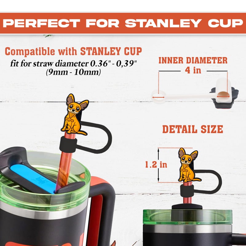 TSIMPLE Chihuahua Straw Topper, 10mm (0.4in) Cute Dog Straw Topper, Covers for Stanley Cup - Chihuahua Accessories, Decor, Stuff, Things, Birthday Decoration, Gifts for Lovers, Women, Kids, Girls - Image 2