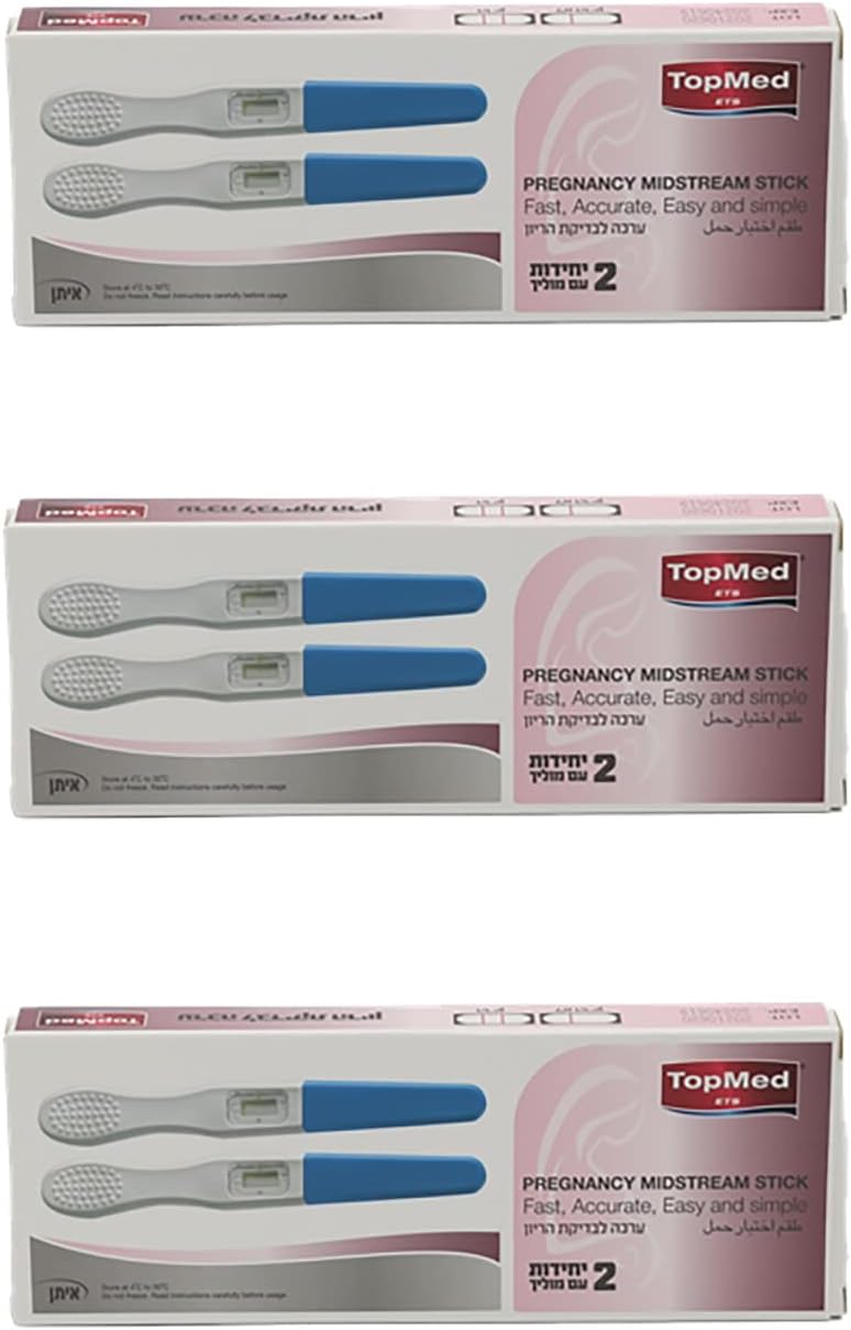 أطقم اختبار الحمل TOPMED ETS شرائط الحمل مغلفة بشكل فردي للكشف المبكر في المنزل نتائج اختبار HCG واضحة بدقة تزيد عن 99% 6