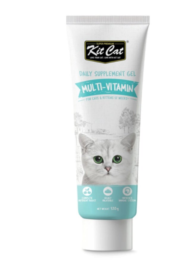 Kit Cat Cat Cat Gel, a daily multivitamin supplement for weight gain for cats and kittens, 120 grams
