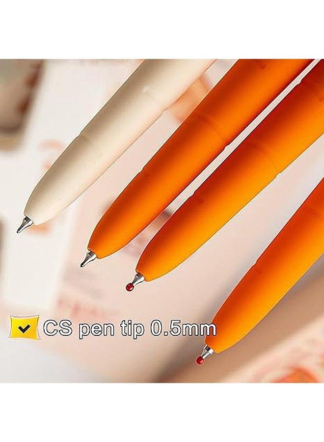 إم إكس إن 4 أقلام حبر جل على شكل جزرة رائعة - أقلام كتابة 0.5 مم، حبر أسود للكتابة، المدرسة، المكتب - Image 5