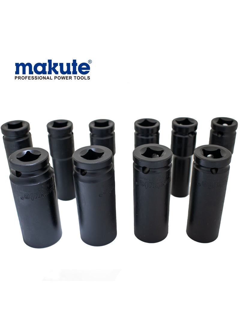 makute 10 Piece Long Torque Bit Set - 1/2" - Image 2