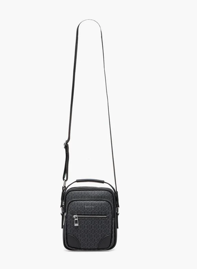 دوتشيني Men Monogram Print Crossbody Bag