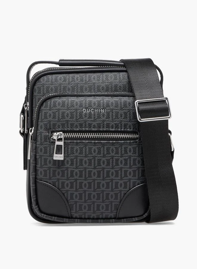 دوتشيني Men Monogram Print Crossbody Bag