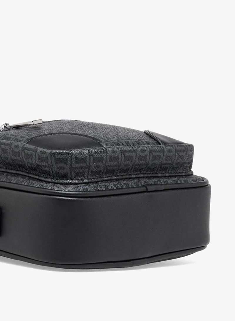 Duchini BLACK Men Monogram Print Crossbody Bag for Men | Best Price UAE