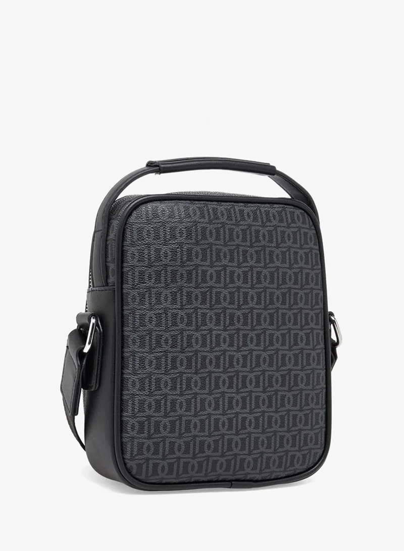 Duchini BLACK Men Monogram Print Crossbody Bag for Men | Best Price UAE