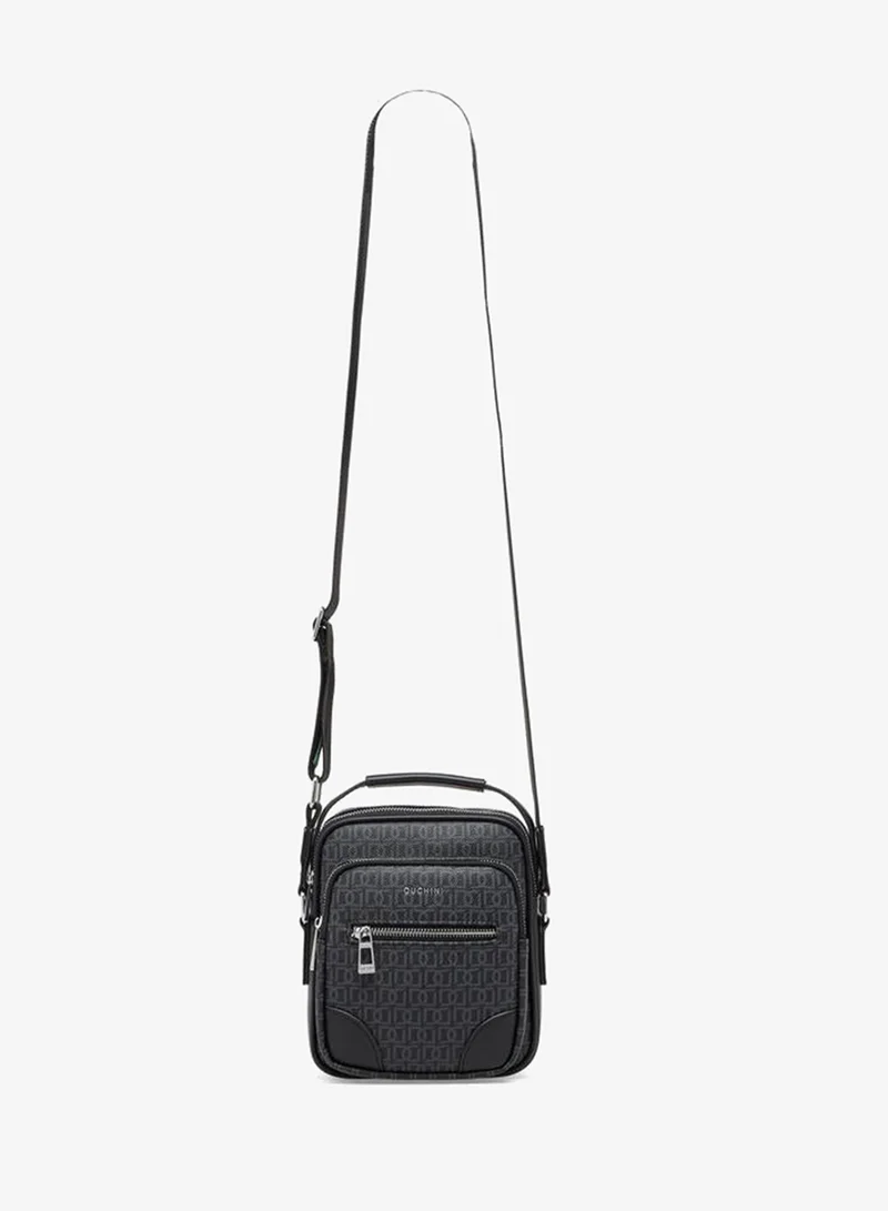 Duchini Men Monogram Print Crossbody Bag