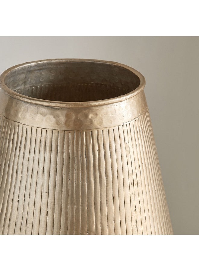 Home Box Nydril Aluminium Linework Hammered Vase 30 x 34 cm - Image 3