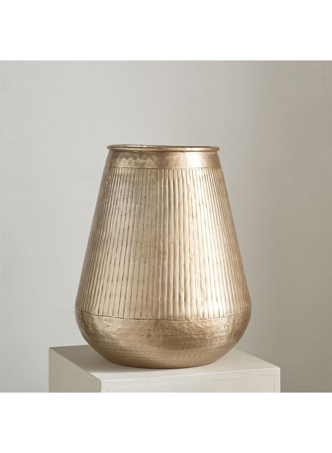 Home Box Nydril Aluminium Linework Hammered Vase 30 x 34 cm - Image 2