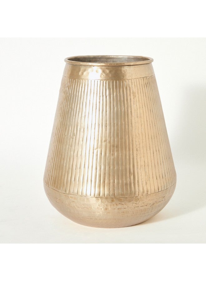 Home Box Nydril Aluminium Linework Hammered Vase 30 x 34 cm - Image 5