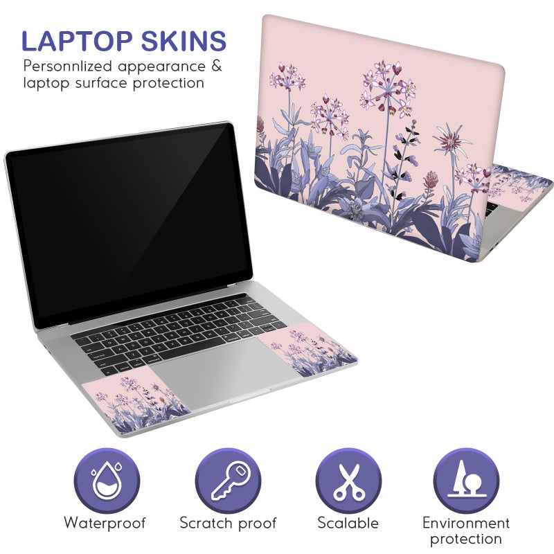 DINKY 16" 16.5" 17" 17.3 Inches Laptop Skin Sticker Decal Netbook Skin Sticker,17" Flora Universal Reusable Notebook Art Decal Protector Cover (Flowers Plants) - Image 2