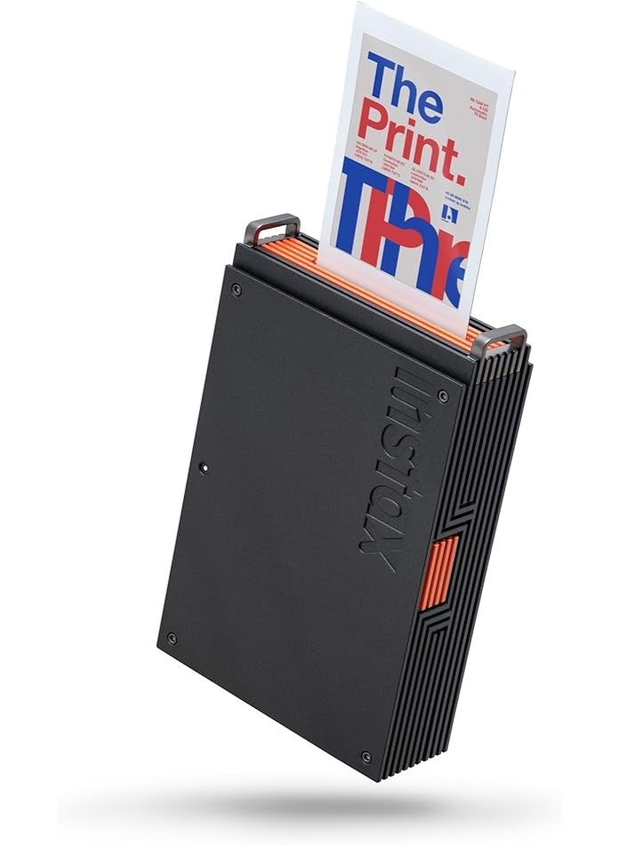 Instax FUJIFILM instax mini Link+ Instant Print Printer, Black/Orange - Image 1