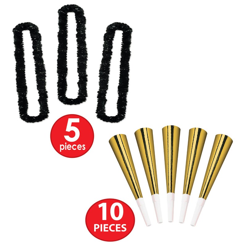 Beistle 88780NRBKG 1-Pack Decorative Legacy Party Assortments for 10 People, Gold - Image 4