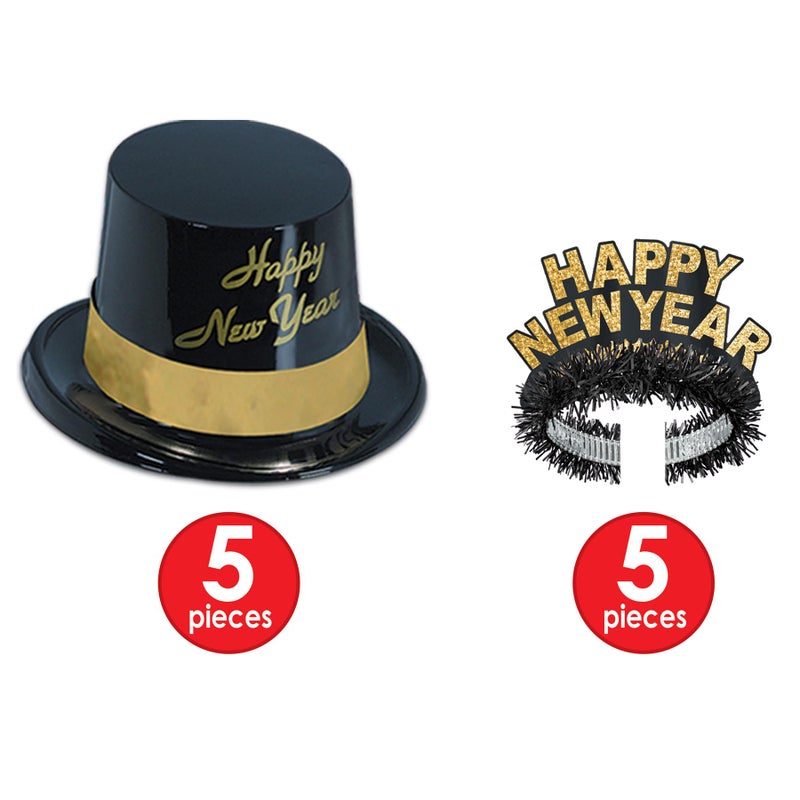 Beistle 88780NRBKG 1-Pack Decorative Legacy Party Assortments for 10 People, Gold - Image 3