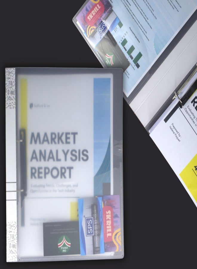 اس بي اس ملف SPS بحجم A4 ذو حلقات ثنائية الأبعاد، ملف مكتبي للشهادات والمستندات، غير لامع - عبوة من قطعتين - Image 5